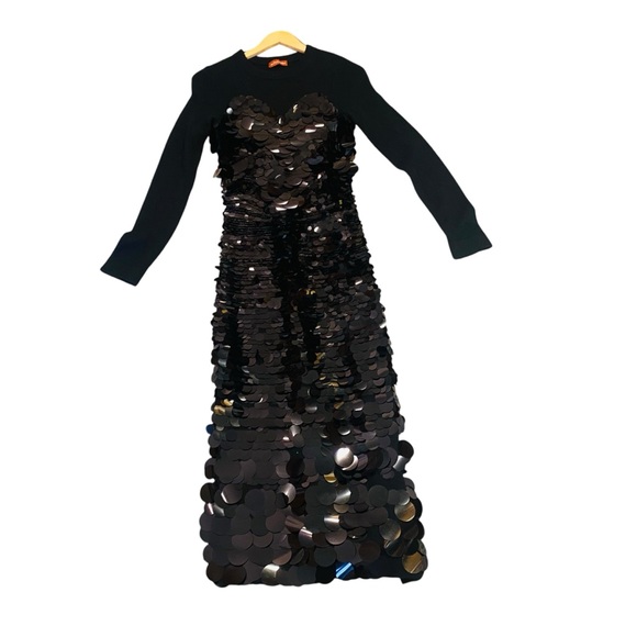 Altuzarra Wynnifred Wool Knit Gradient Pailette Cocktail Dress - Picture 6 of 16